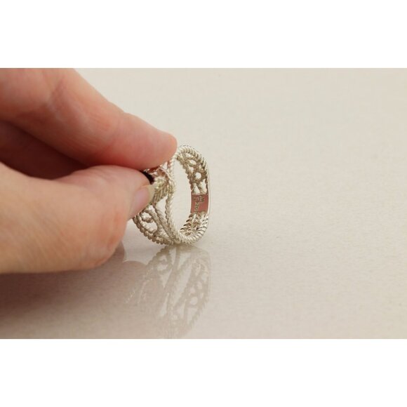 Sterling Silver Natural Garnet Ring Size 6 - Picture 6 of 7